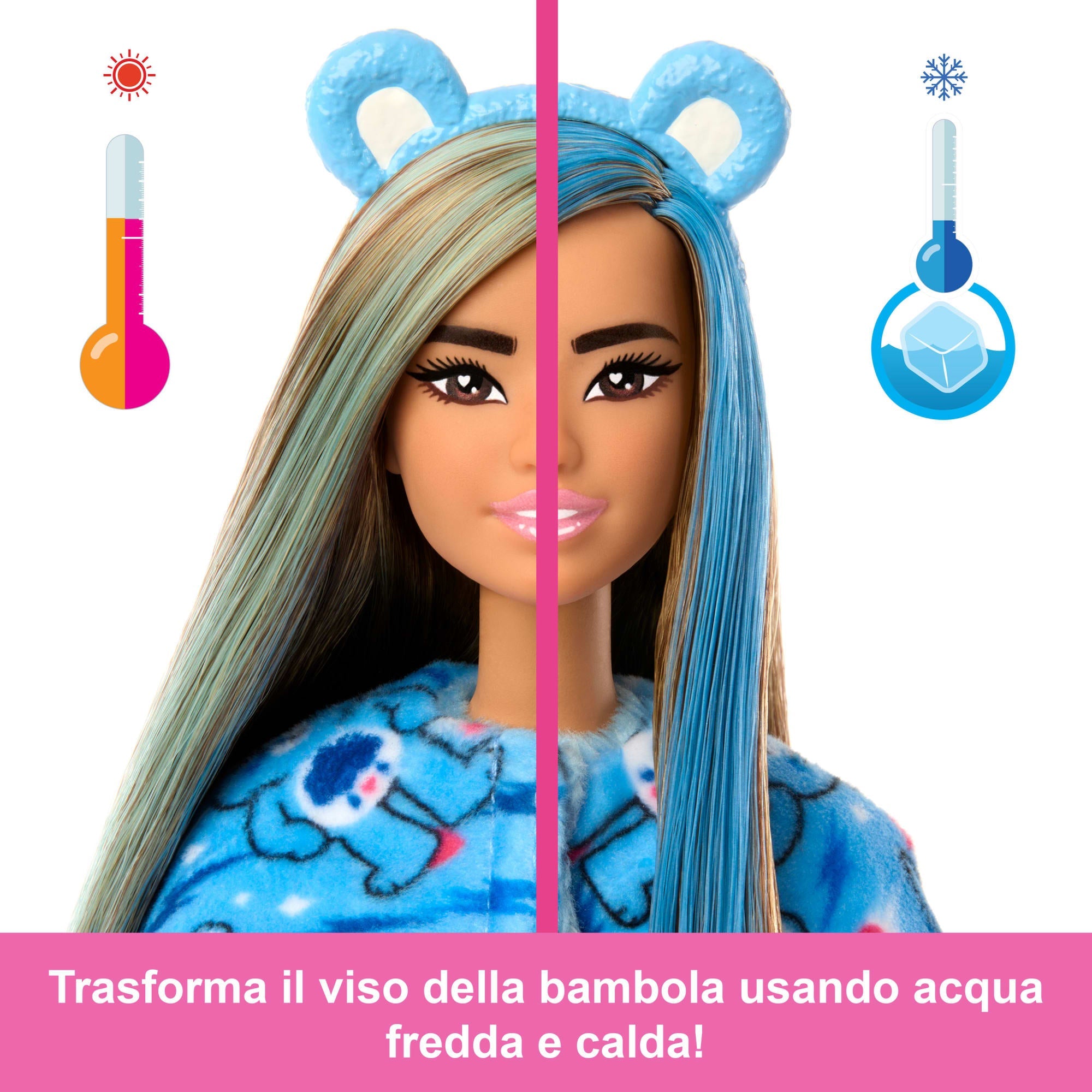 Bambola Barbie Cutie Reveal Serie Care Bears Con Accessori in Costume Di Peluche Di Grumpy Bear, 10 Sorprese