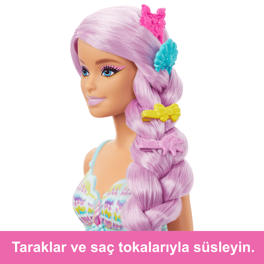 17 Cm Uzunluğunda Renkli Saçlı Deniz Kızı Barbie Ile Saç Şekillendirme Oyunlarına Uygun Aksesuarlar