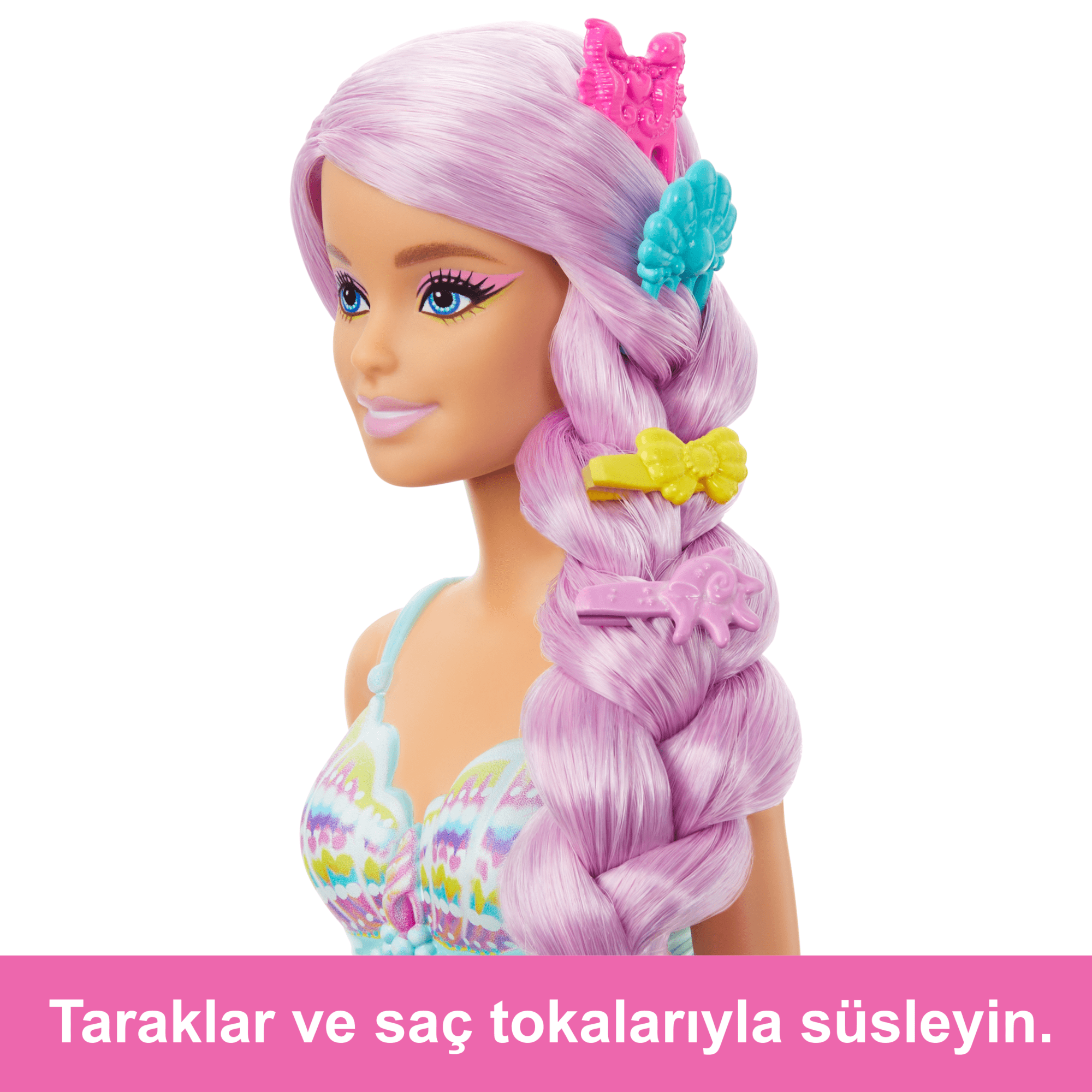 17 Cm Uzunluğunda Renkli Saçlı Deniz Kızı Barbie Ile Saç Şekillendirme Oyunlarına Uygun Aksesuarlar