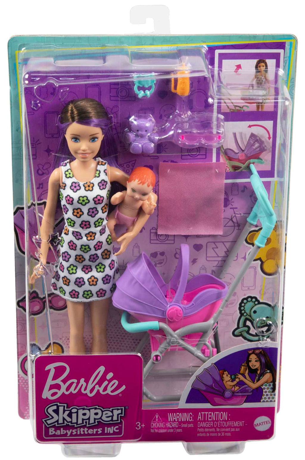 3 Yaş Ve Üzeri Çocuklar Için Barbie Skipper Bebek Bakıcısı Oyun Seti, Bebek Ve Bebek Arabası