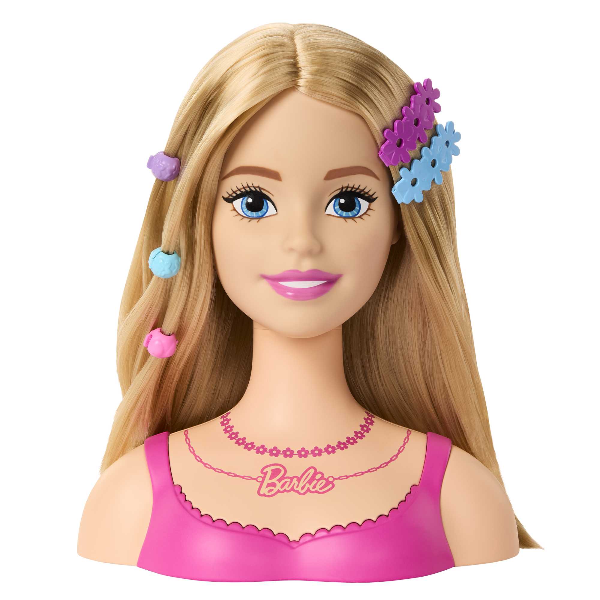 Bambola Barbie Testa Pettinabile, Con Capelli Biondi E 20 Accessori Colorati