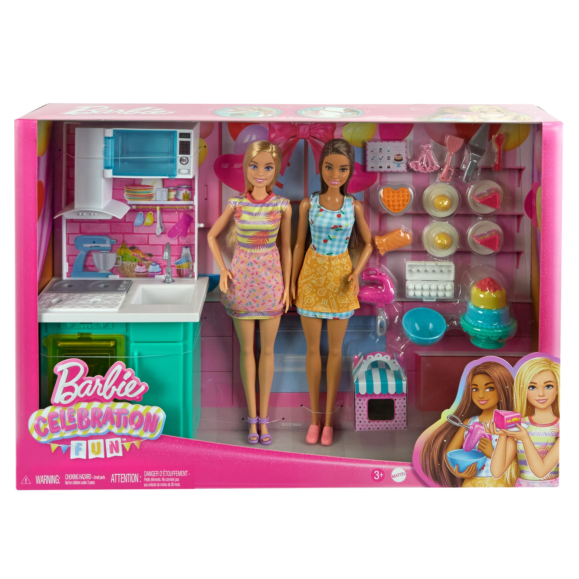 2 Bebek, Fırın Ve 15'Ten Fazla Aksesuarıyla Barbie Brooklyn Ve Malibu Pasta Yapıyor Oyun Seti
