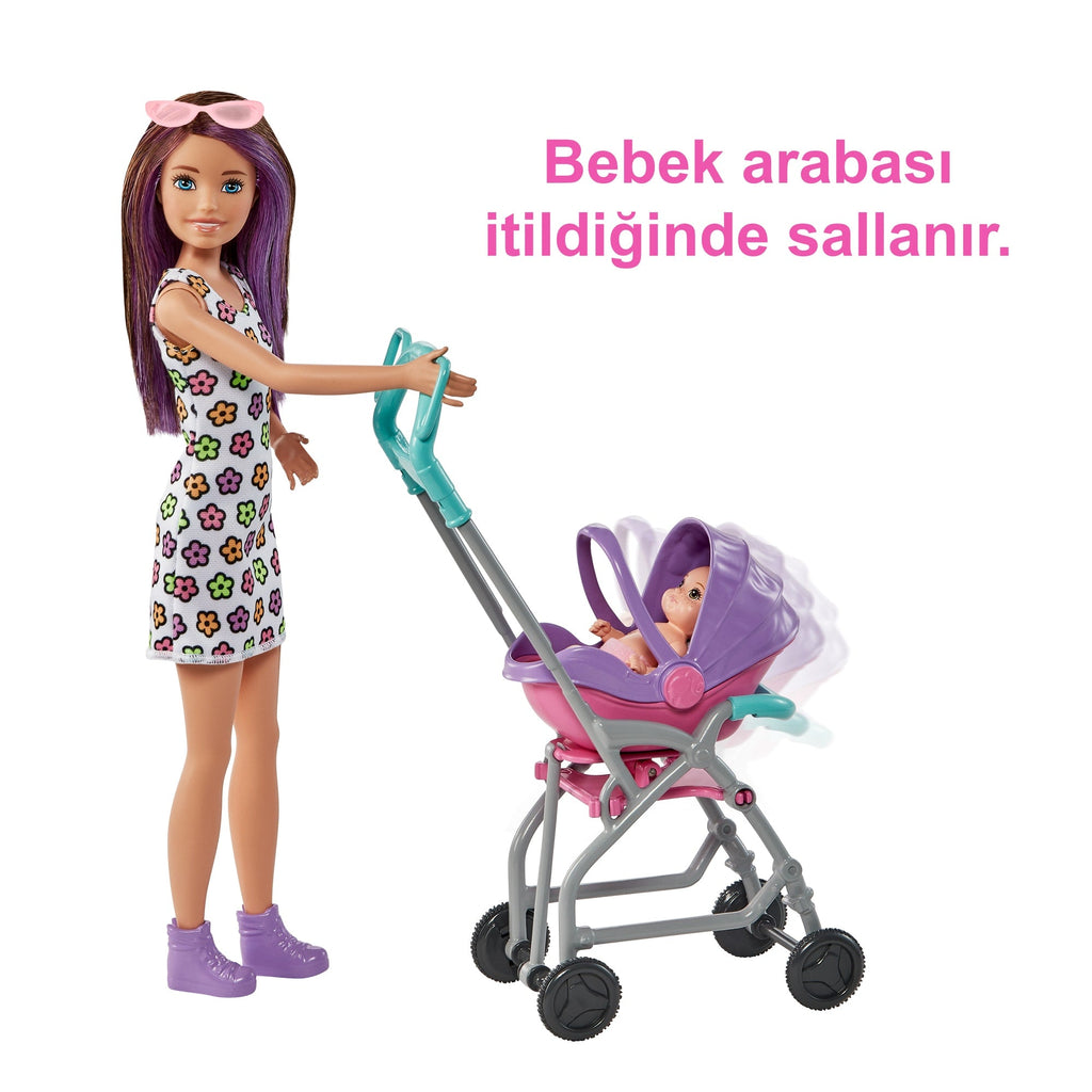 3 Yaş Ve Üzeri Çocuklar Için Barbie Skipper Bebek Bakıcısı Oyun Seti, Bebek Ve Bebek Arabası