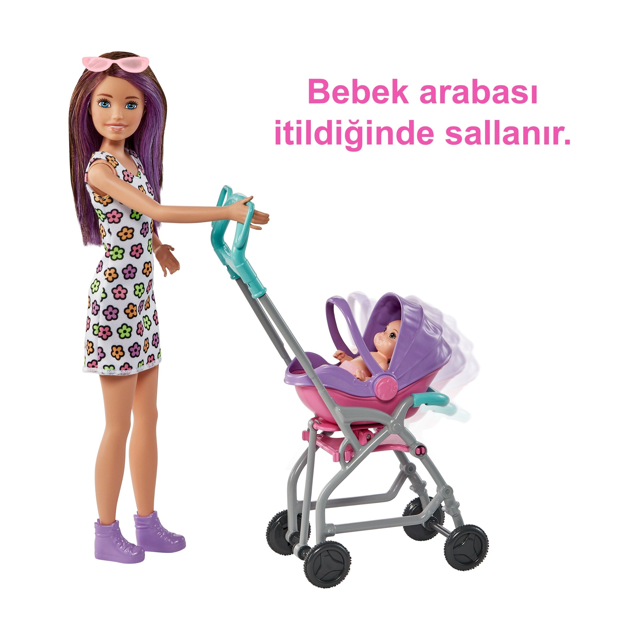3 Yaş Ve Üzeri Çocuklar Için Barbie Skipper Bebek Bakıcısı Oyun Seti, Bebek Ve Bebek Arabası